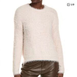 Velvet by Graham and Spencer Crewneck Fuzzy Sweater - Cream